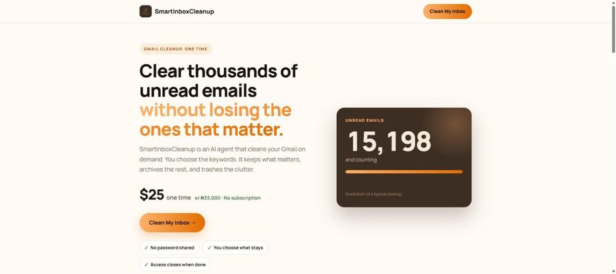 The SmartInboxCleanup website